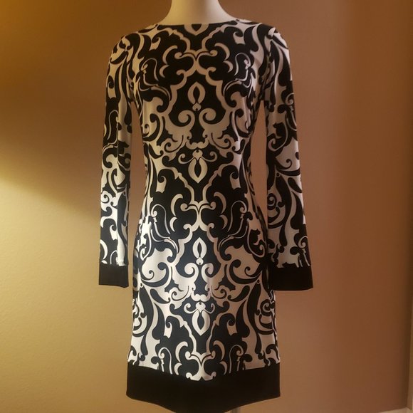 Cache Dresses & Skirts - NWT Cache Black and White Long Sleeve Dress Size 6